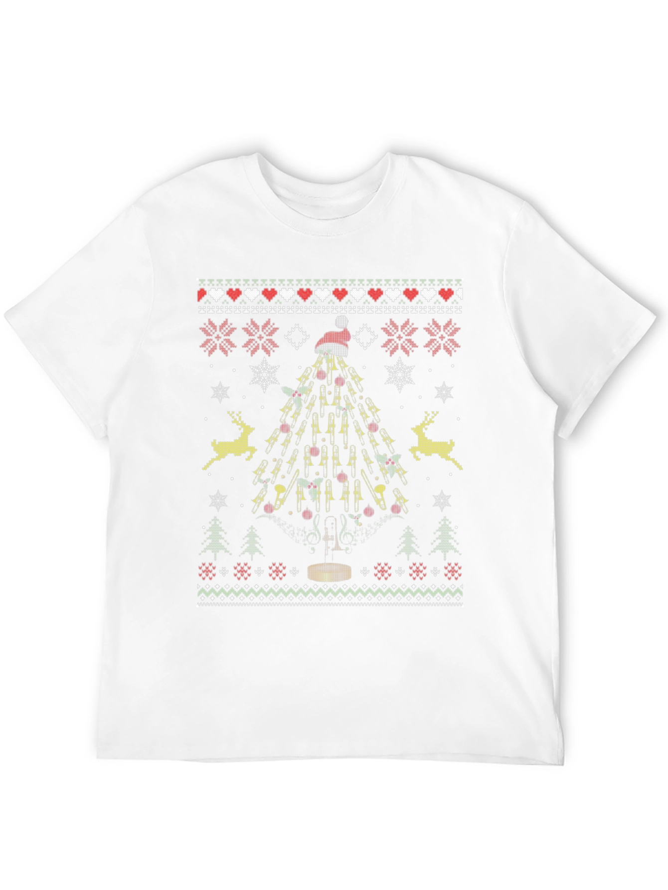 Trombone Christmas Tree Ugly Sweater T-Shirt