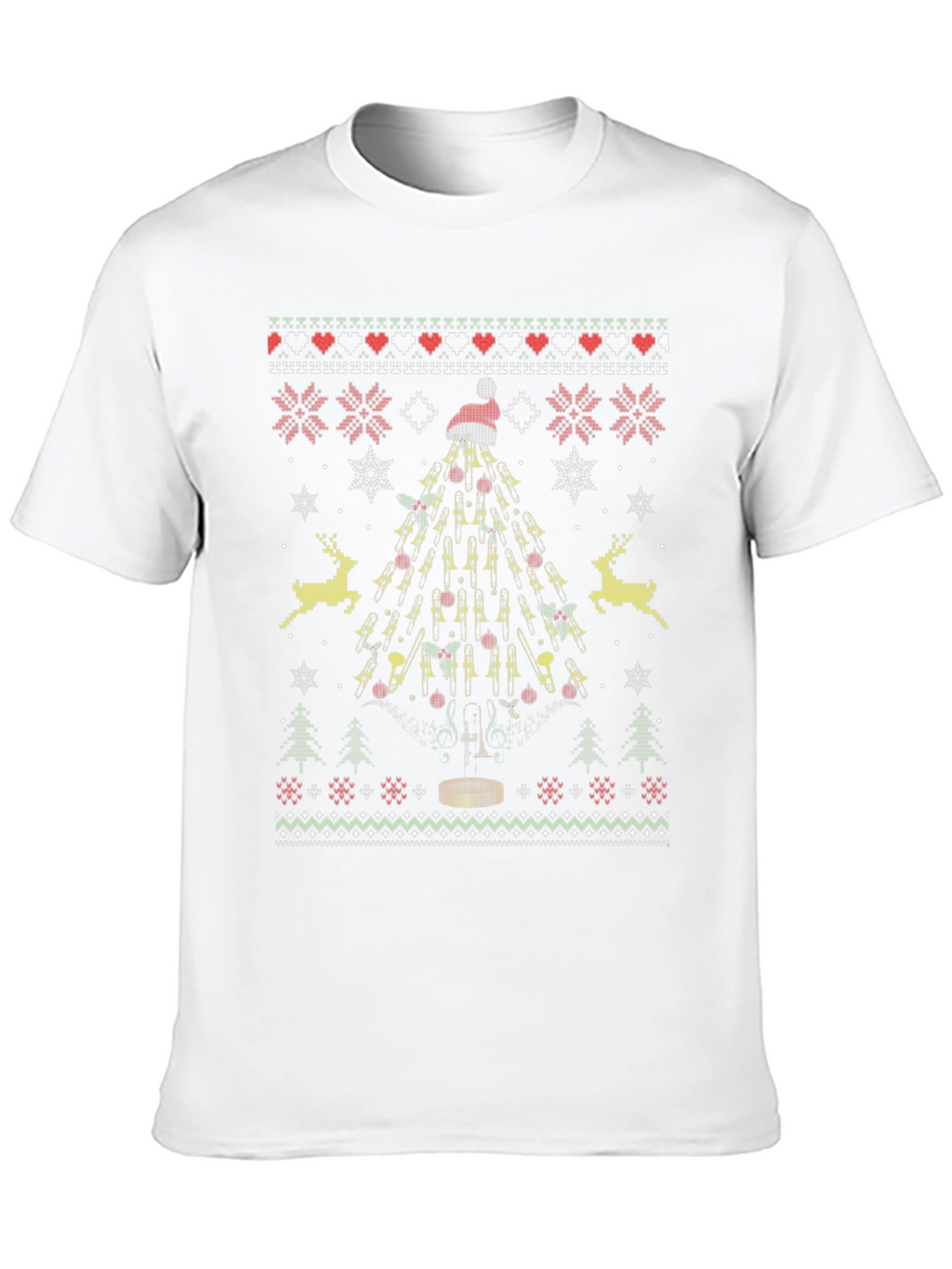 Trombone Christmas Tree Ugly Sweater T-Shirt