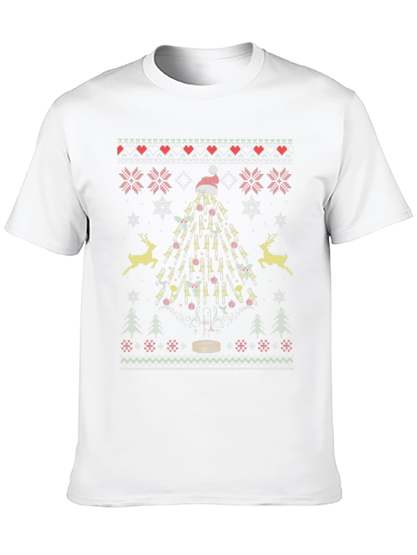 Trombone Christmas Tree Ugly Sweater T-Shirt