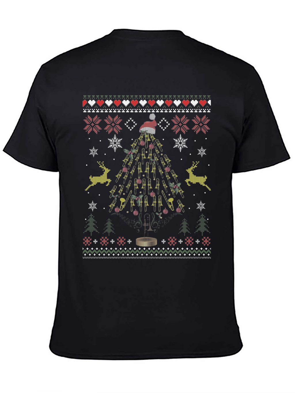 Trombone Christmas Tree Ugly Sweater T-Shirt