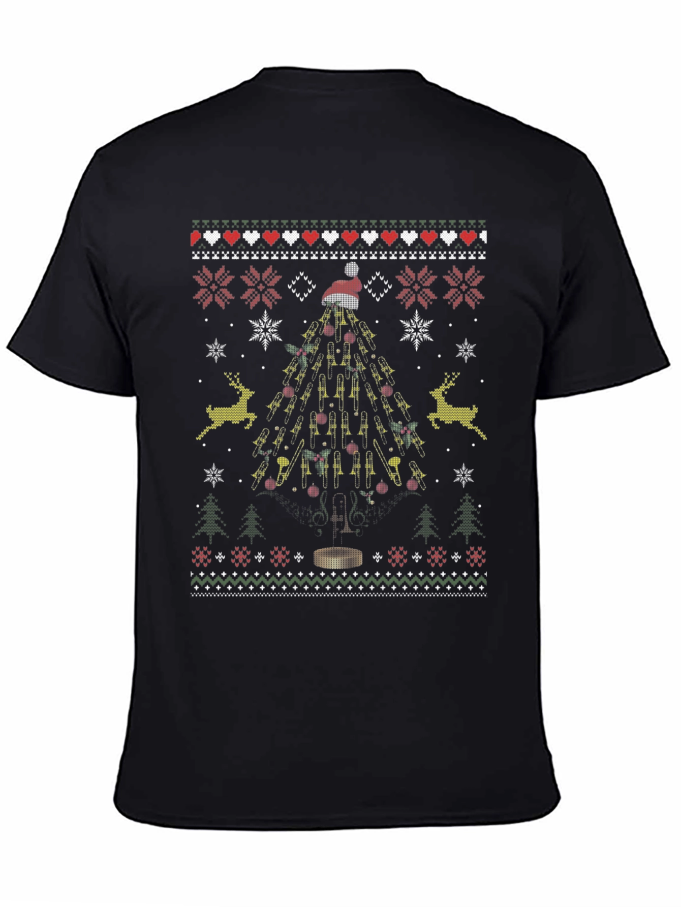 Trombone Christmas Tree Ugly Sweater T-Shirt