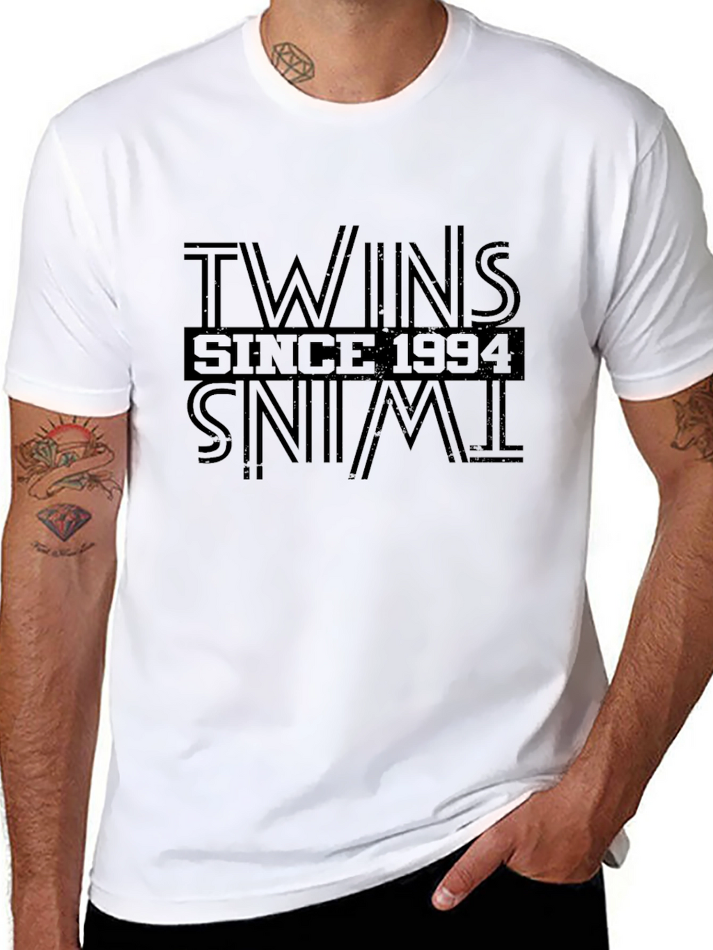 Twins Since 1994 Black Graphic T-Shirt