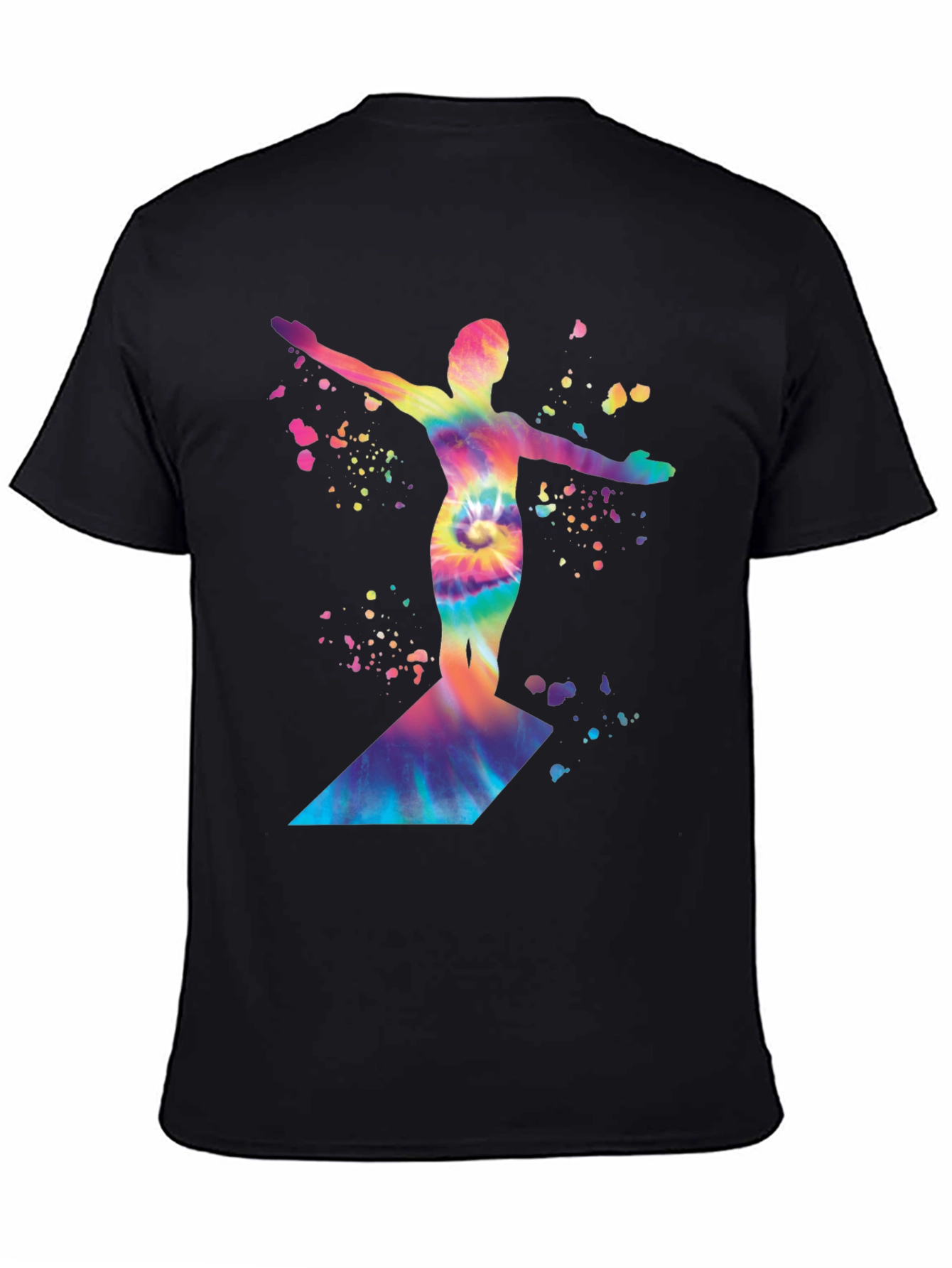 Tie-Dye Diver Graphic Black T-Shirt