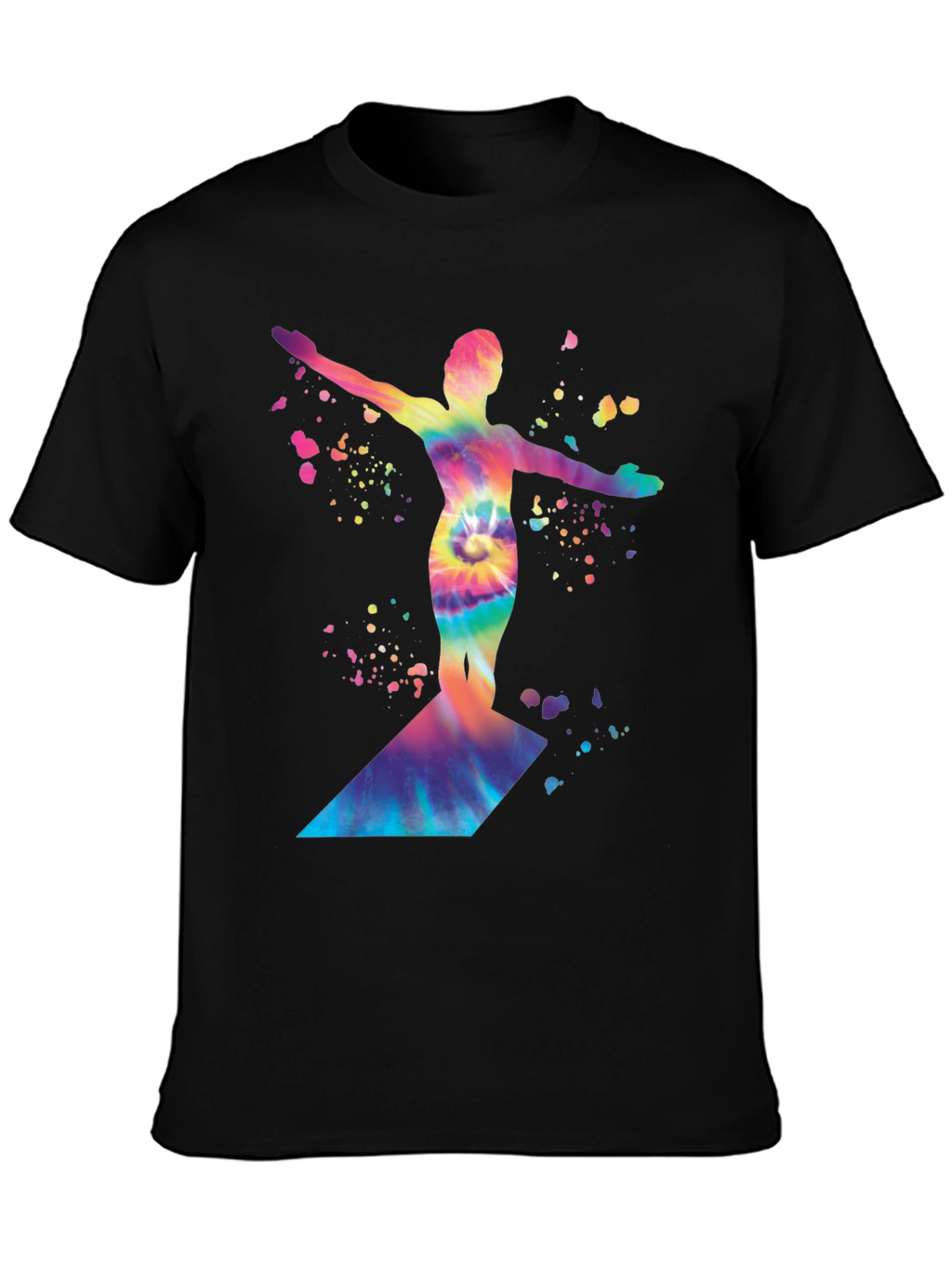Tie-Dye Diver Graphic Black T-Shirt