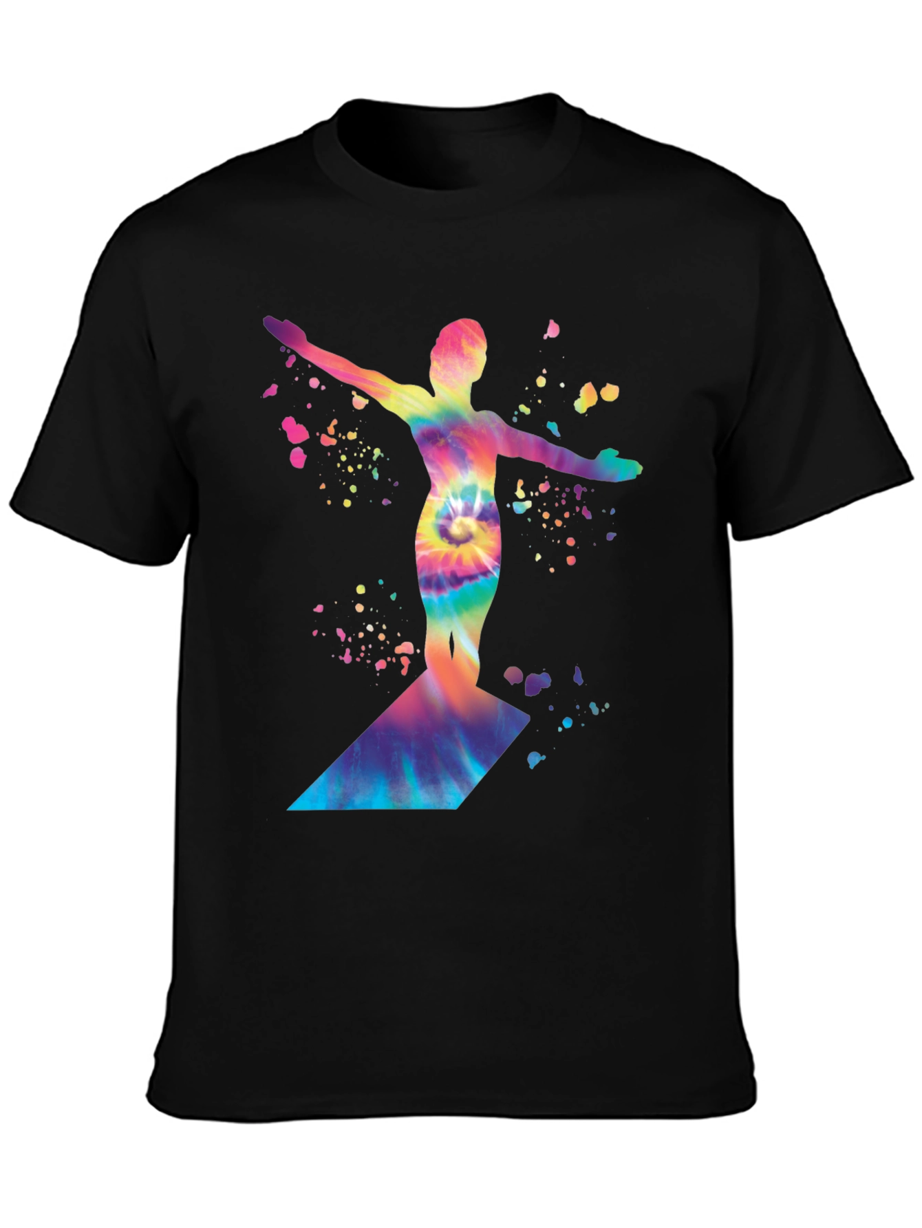 Tie-Dye Diver Graphic Black T-Shirt