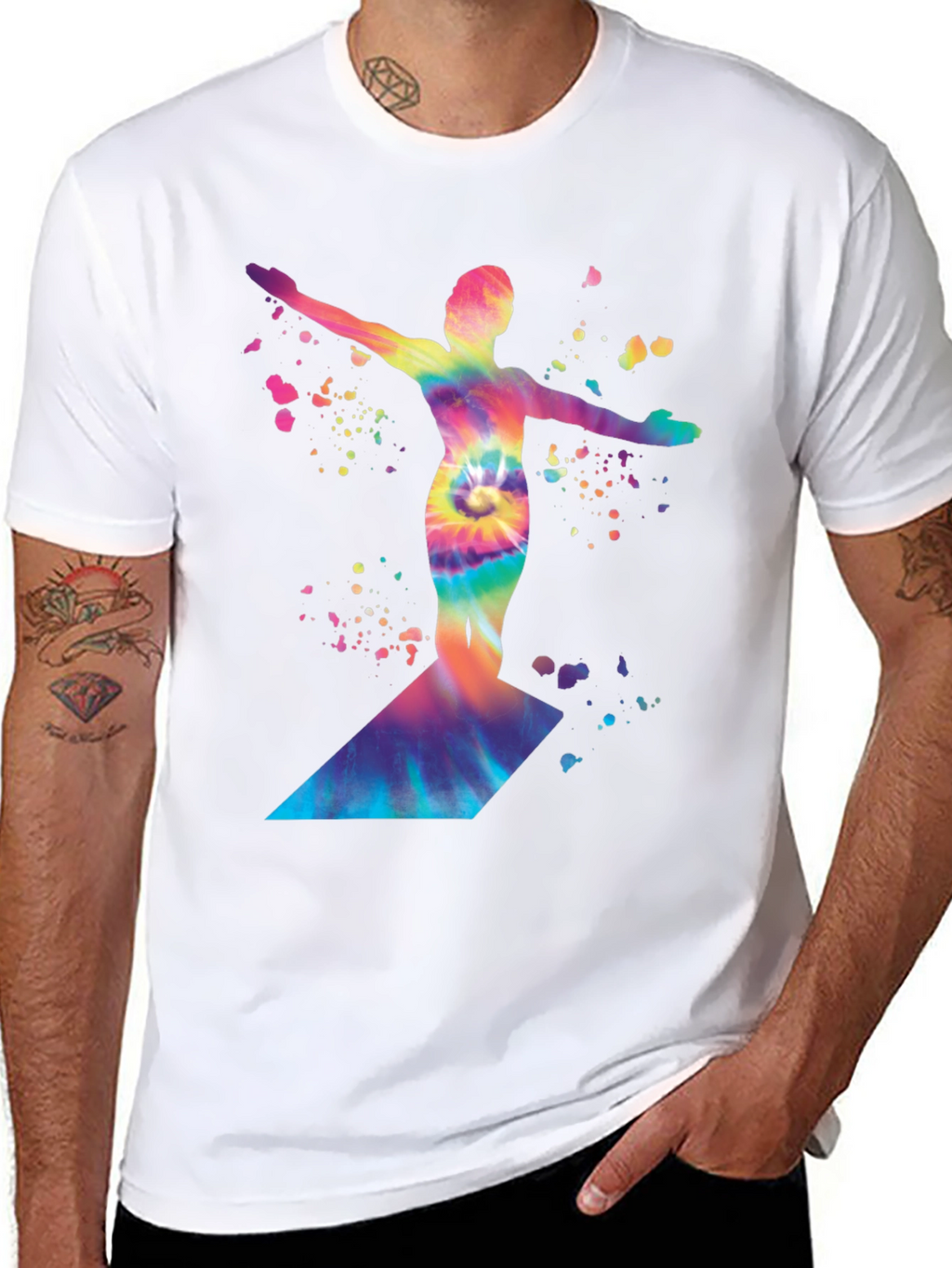 Tie-Dye Diver Graphic Black T-Shirt