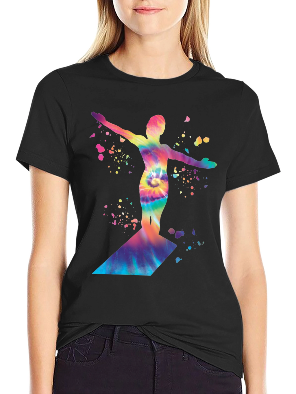 Tie-Dye Diver Graphic Black T-Shirt