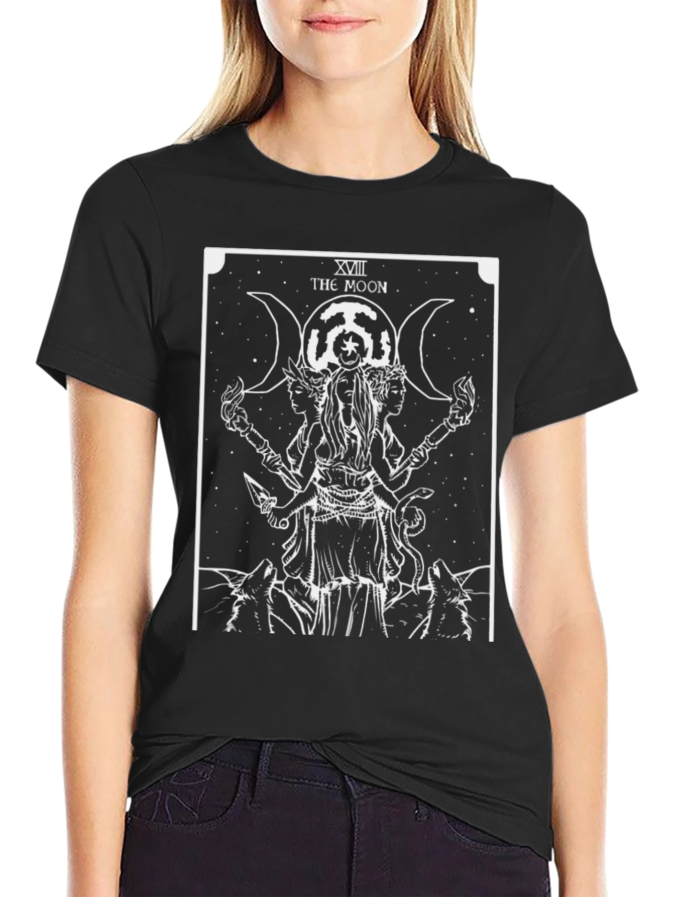 The Moon Tarot Card Graphic T-Shirt