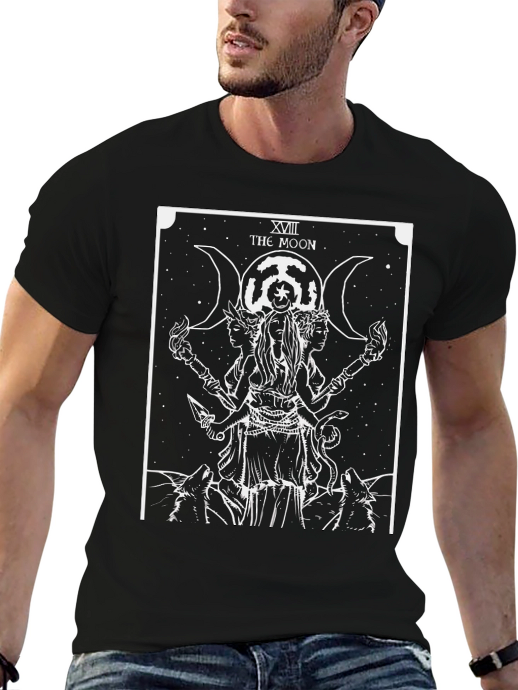 The Moon Tarot Card Graphic T-Shirt