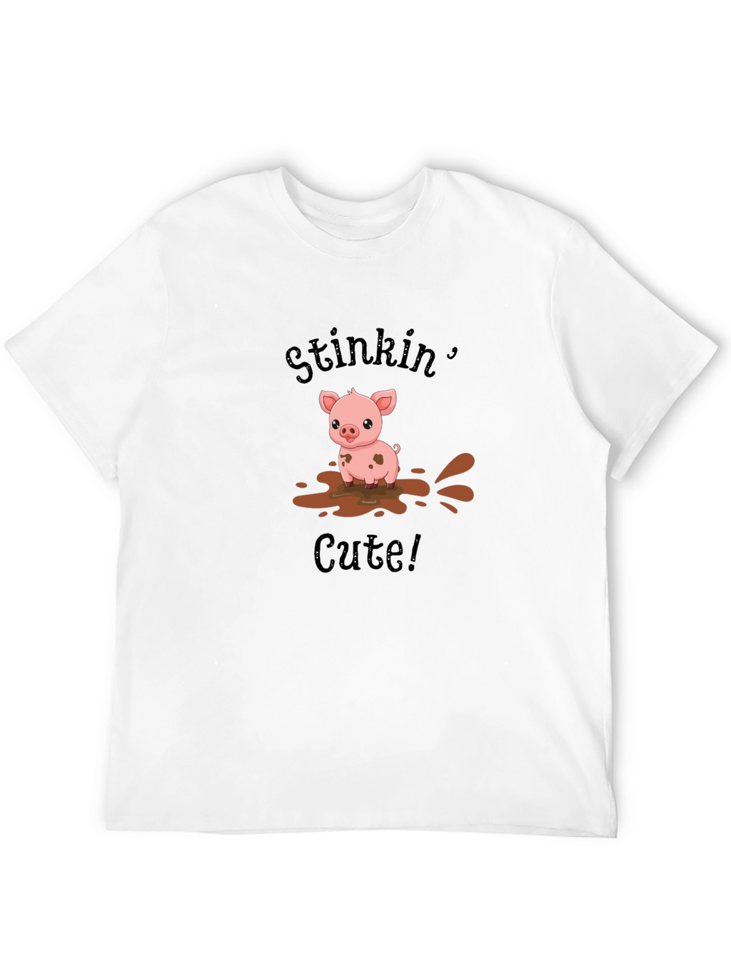 Stinkin Cute Pig Black T-Shirt