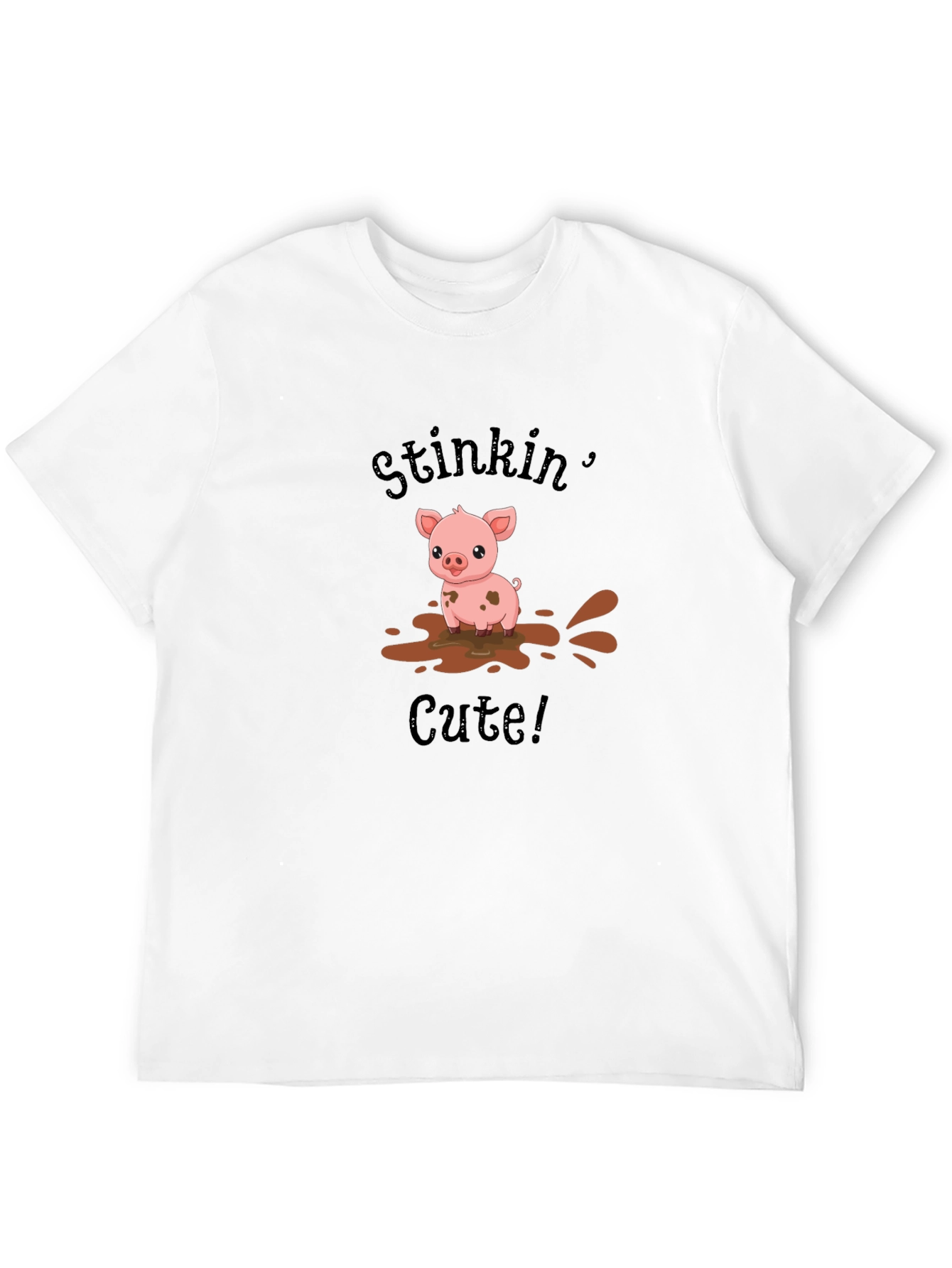 Stinkin Cute Pig Black T-Shirt