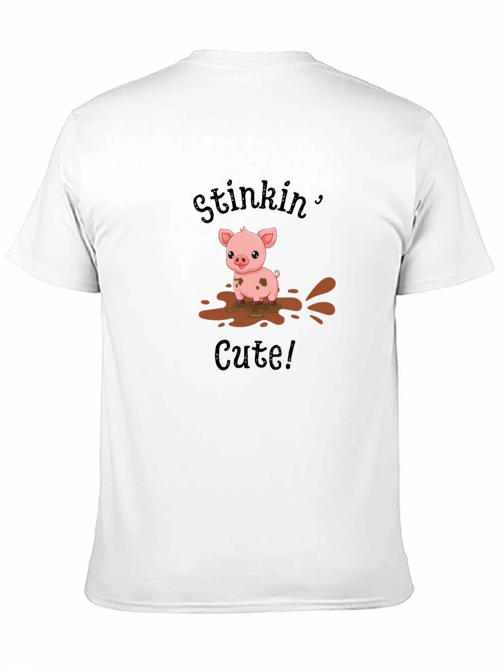 Stinkin Cute Pig Black T-Shirt