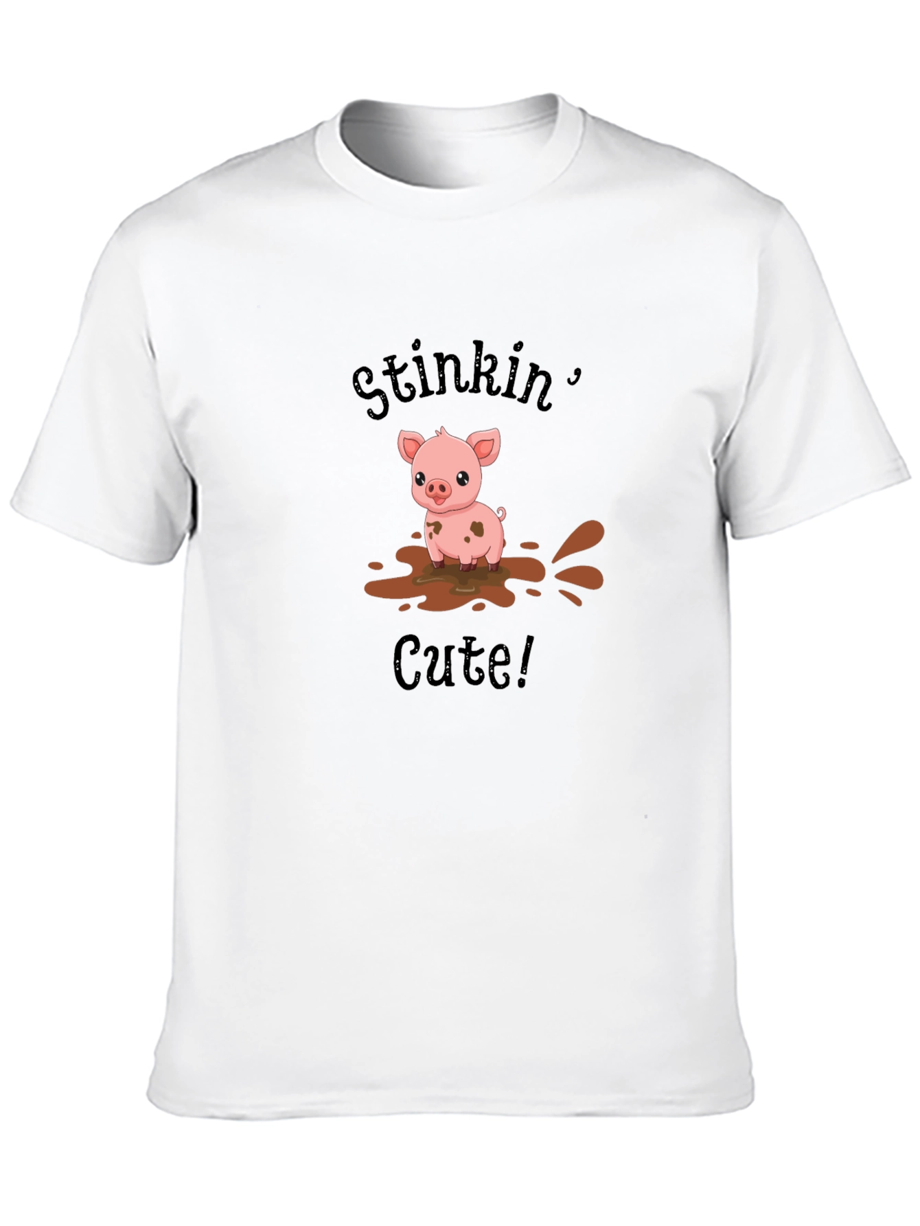 Stinkin Cute Pig Black T-Shirt