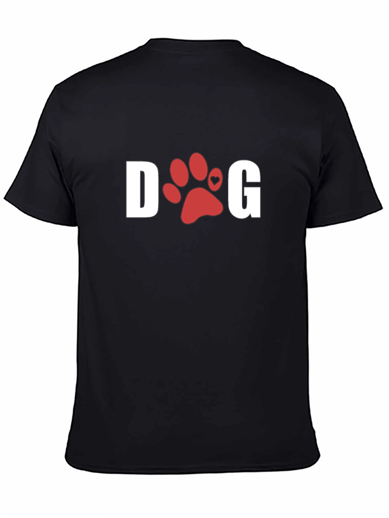 Dog Paw Print T-Shirt - Black