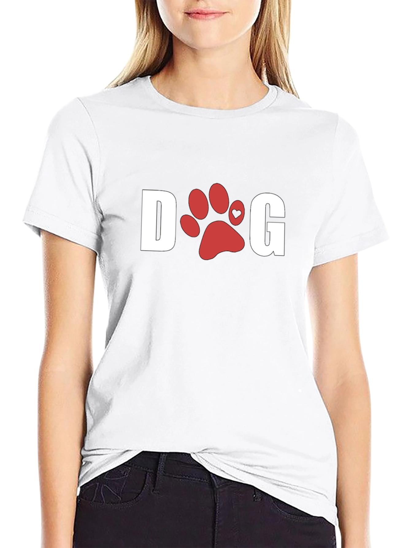 Dog Paw Print T-Shirt - Black
