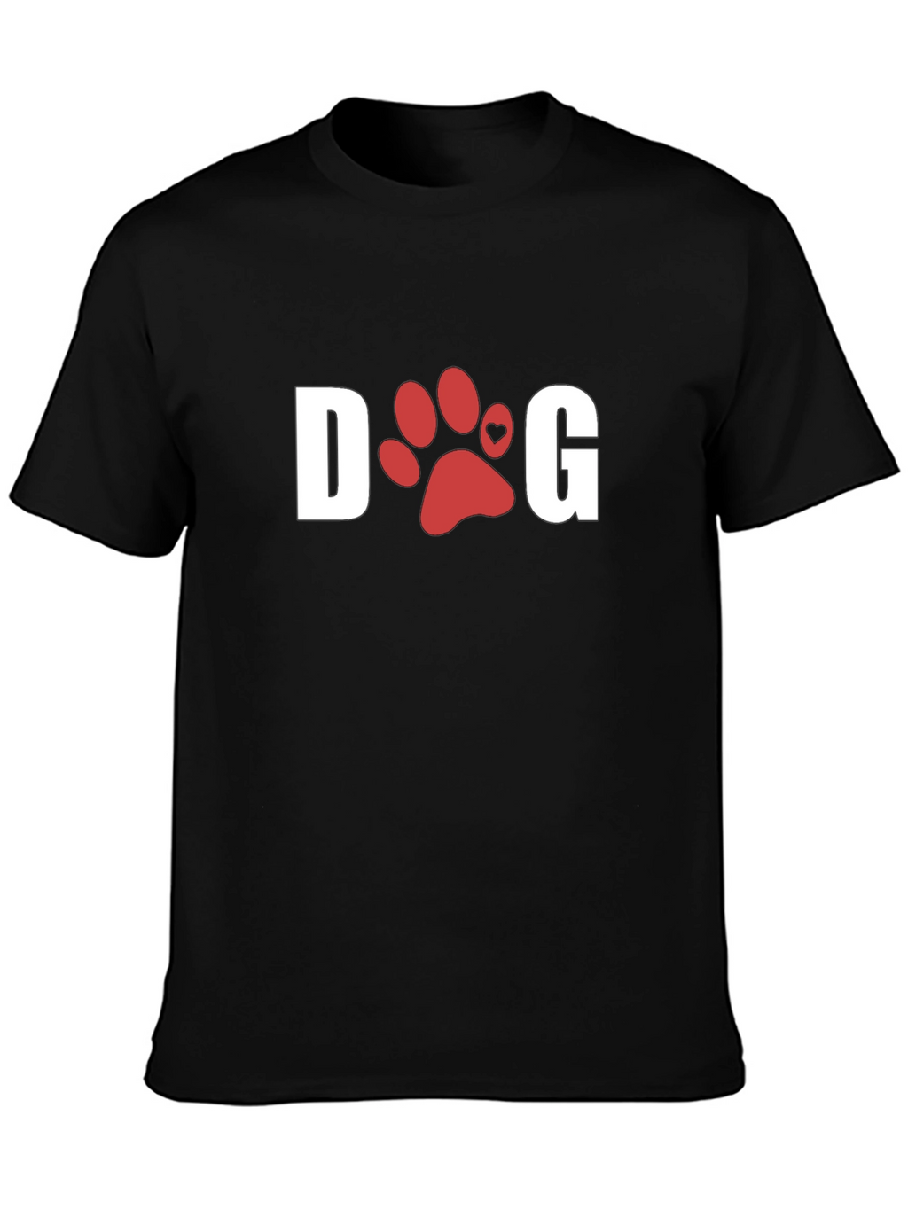 Dog Paw Print T-Shirt - Black