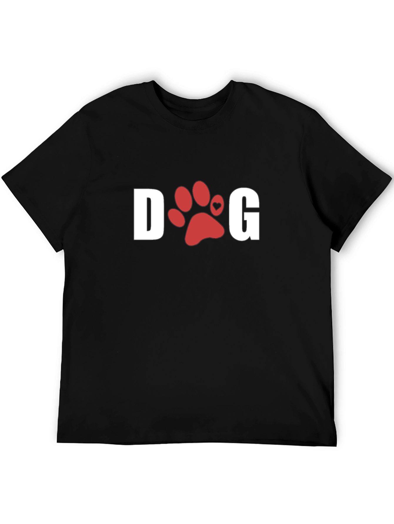 Dog Paw Print T-Shirt - Black