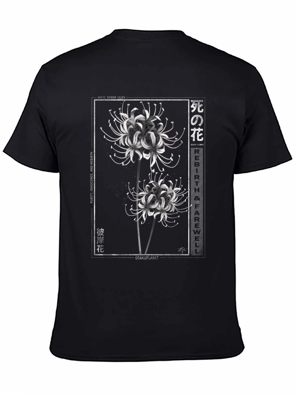 White Spider Lily Graphic T-Shirt