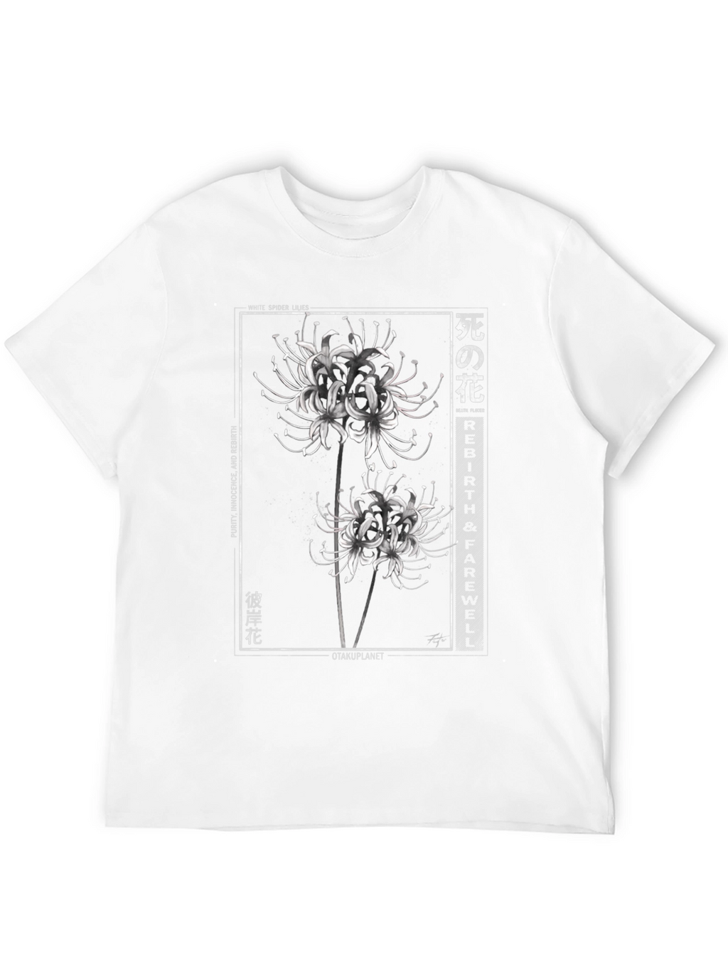 White Spider Lily Graphic T-Shirt