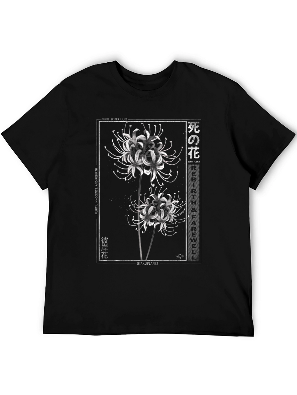 White Spider Lily Graphic T-Shirt