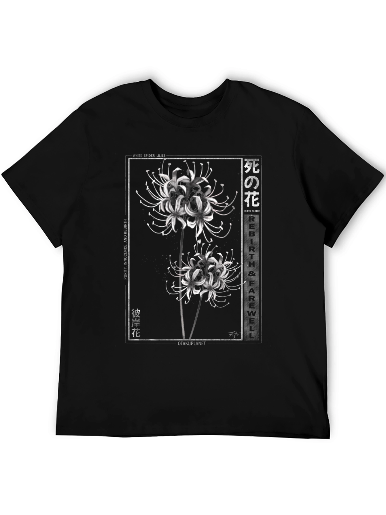 White Spider Lily Graphic T-Shirt