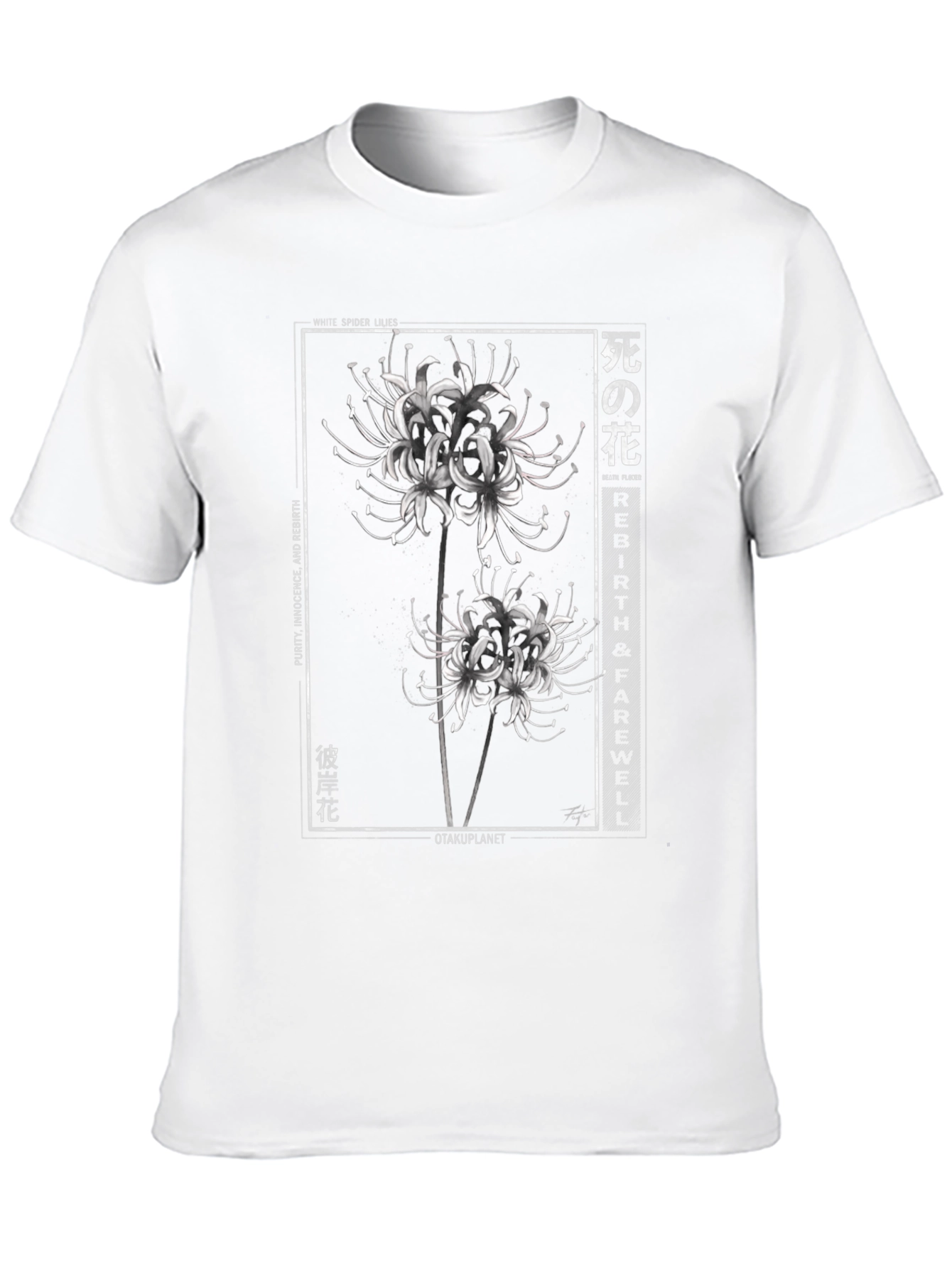 White Spider Lily Graphic T-Shirt