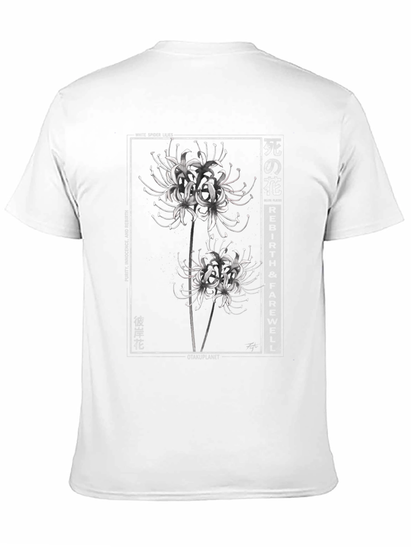 White Spider Lily Graphic T-Shirt