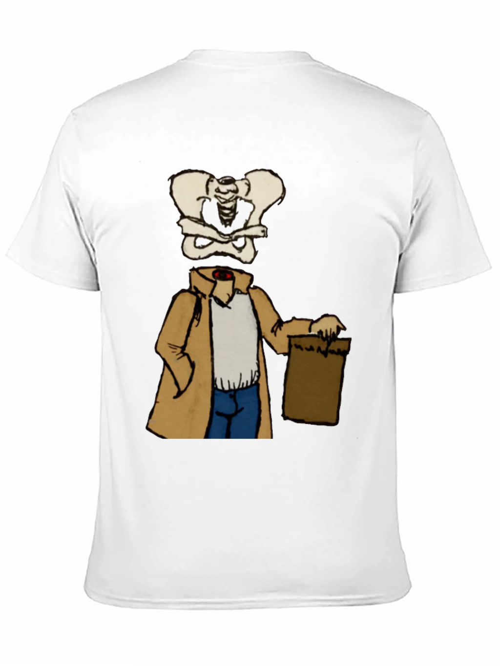 Bone Head in Trench Coat Black T-Shirt