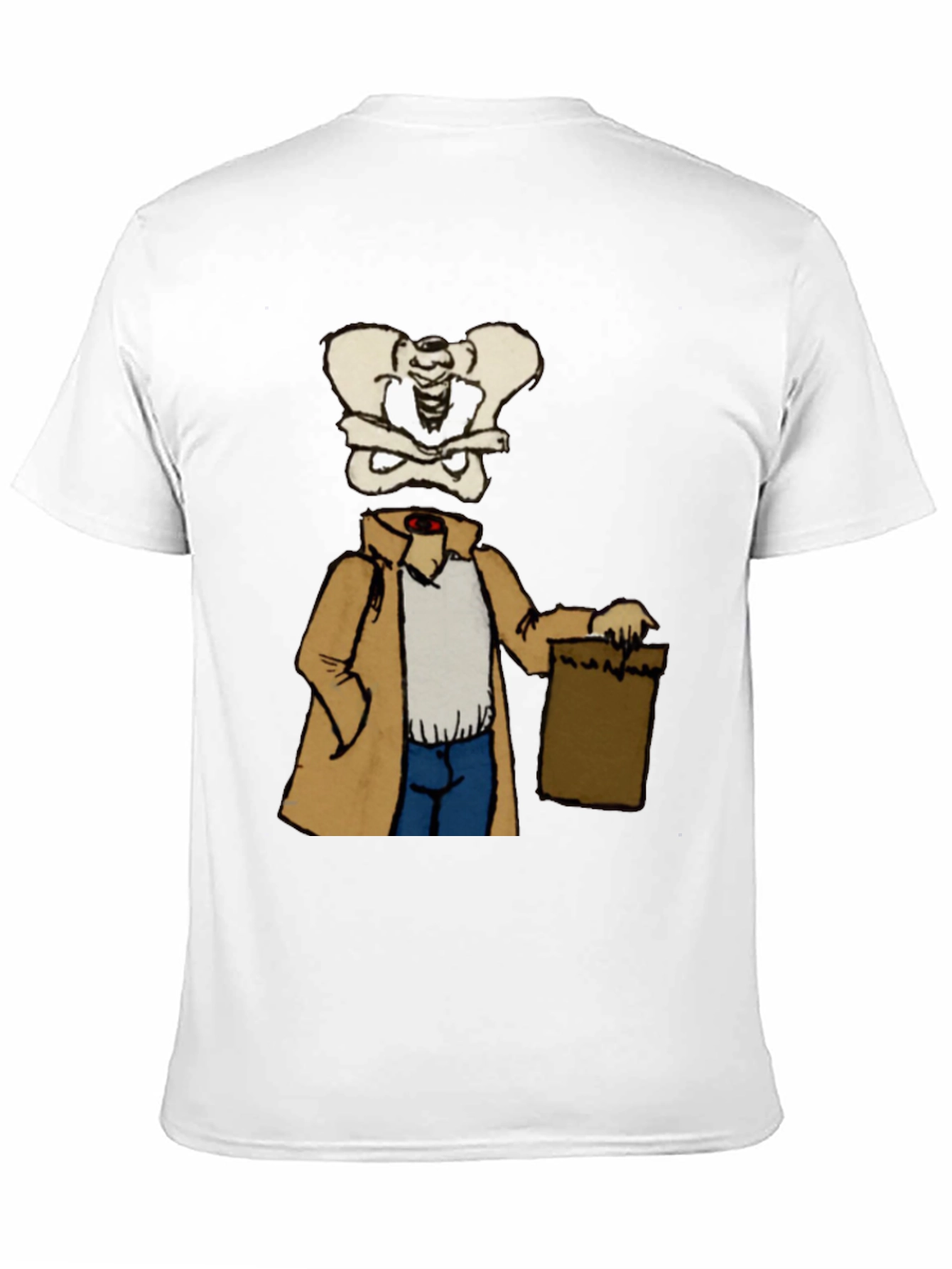 Bone Head in Trench Coat Black T-Shirt