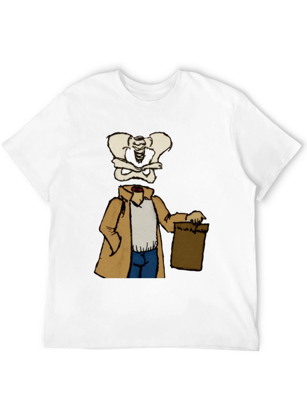 Bone Head in Trench Coat Black T-Shirt