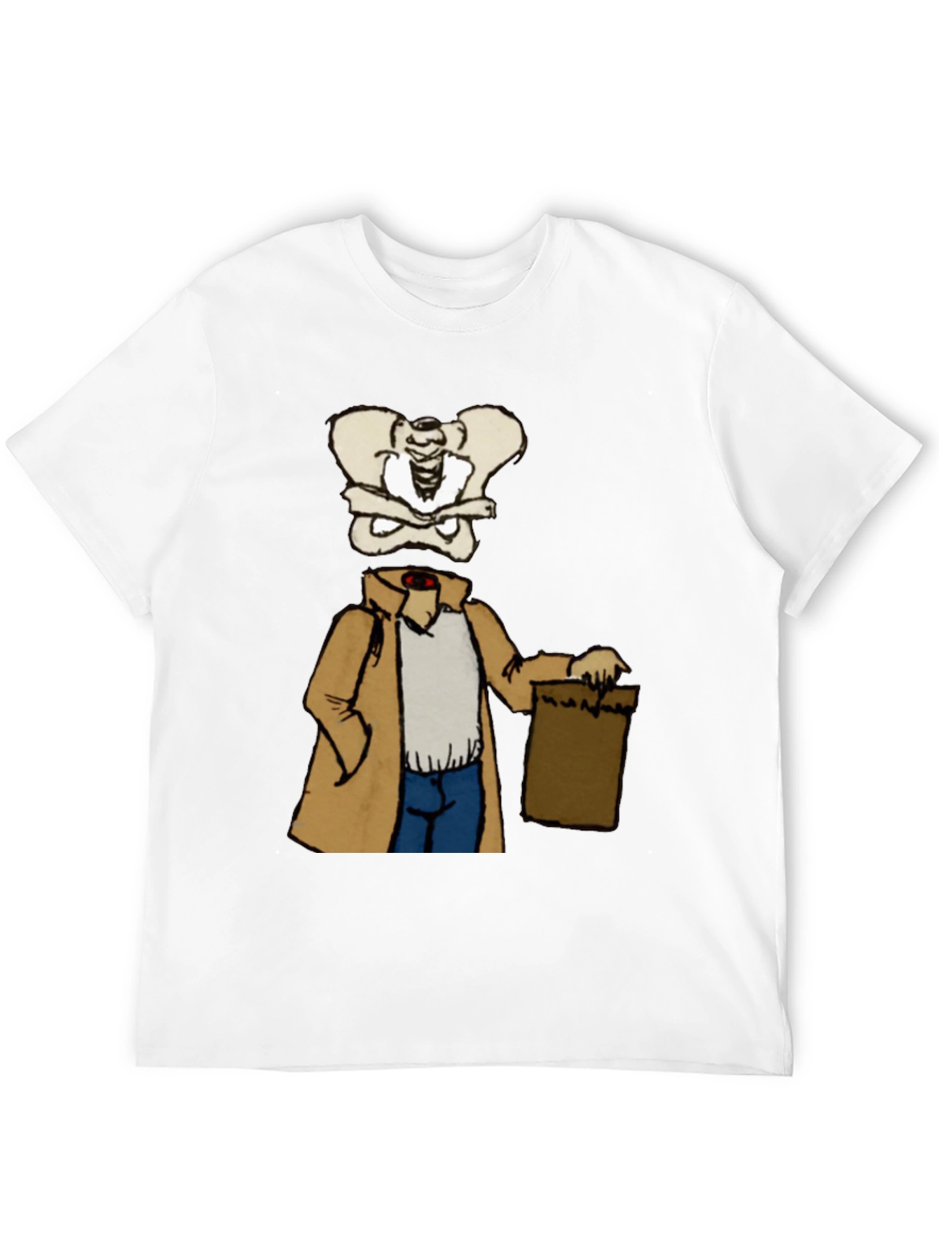 Bone Head in Trench Coat Black T-Shirt