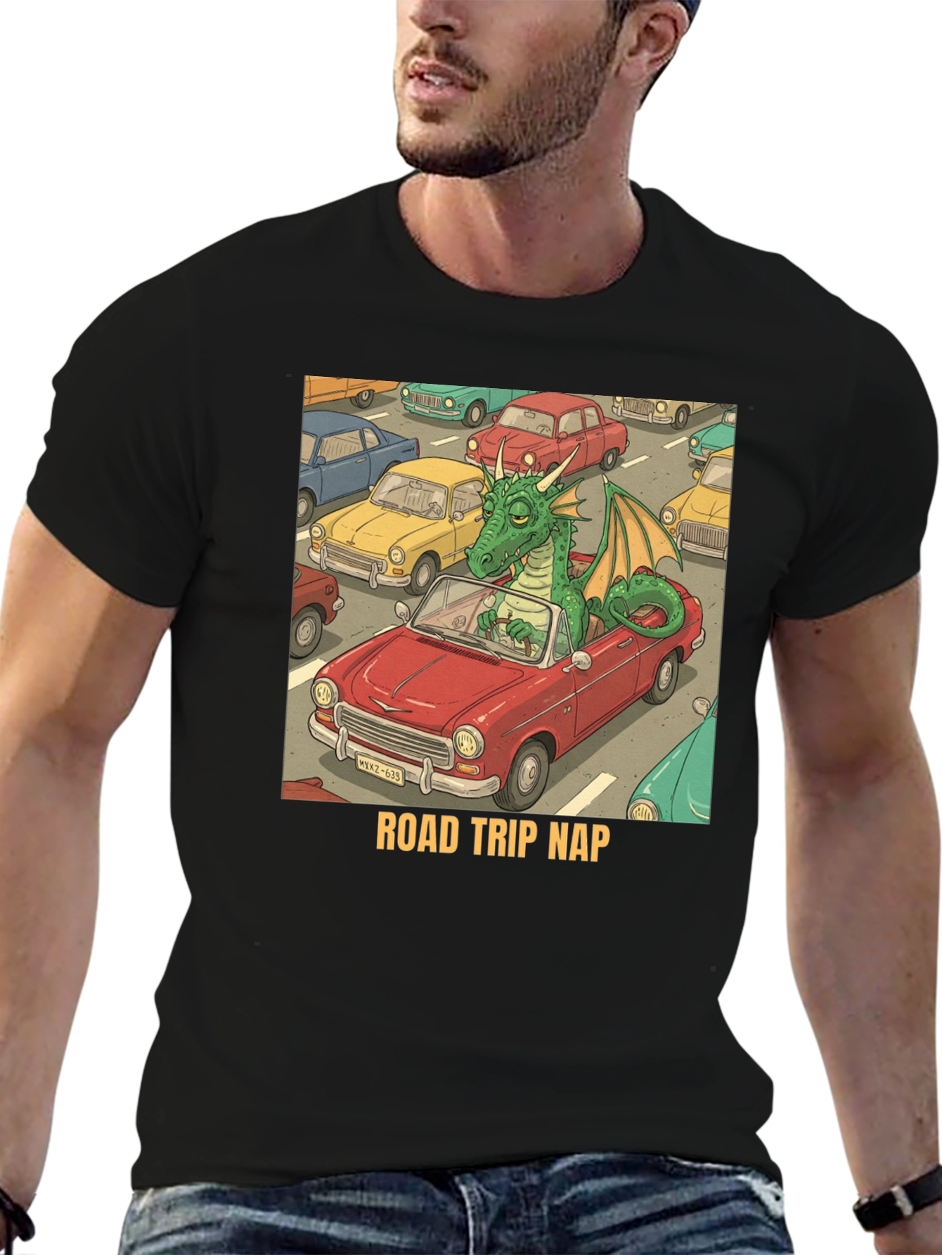 Road Trip Nap Dragon Graphic Tee