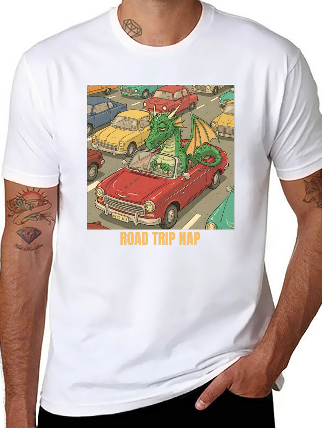 Road Trip Nap Dragon Graphic Tee