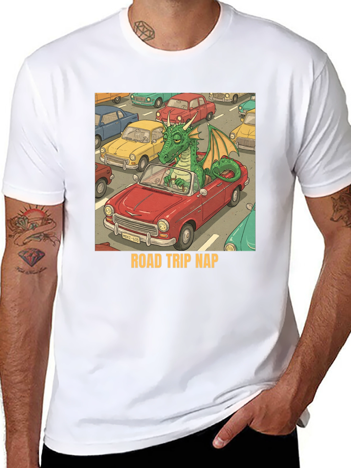 Road Trip Nap Dragon Graphic Tee