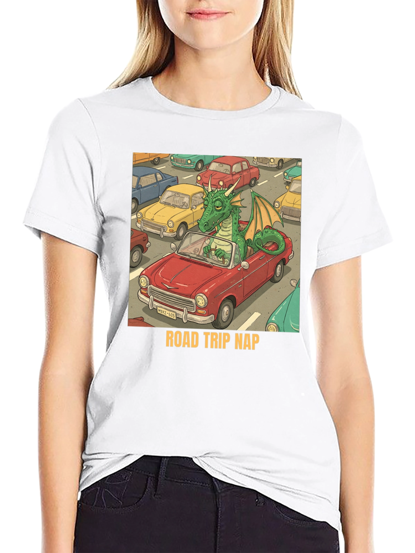 Road Trip Nap Dragon Graphic Tee