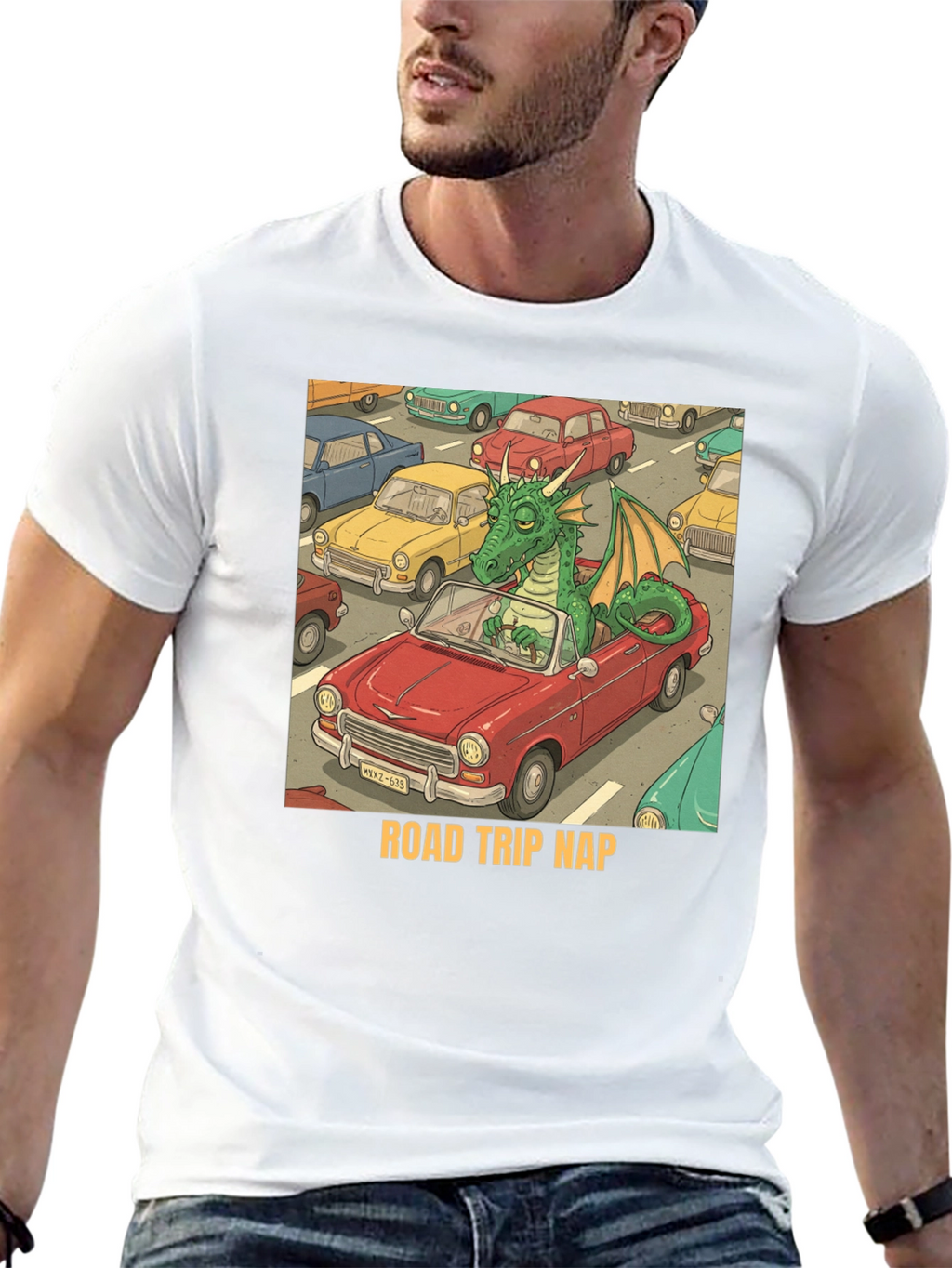 Road Trip Nap Dragon Graphic Tee
