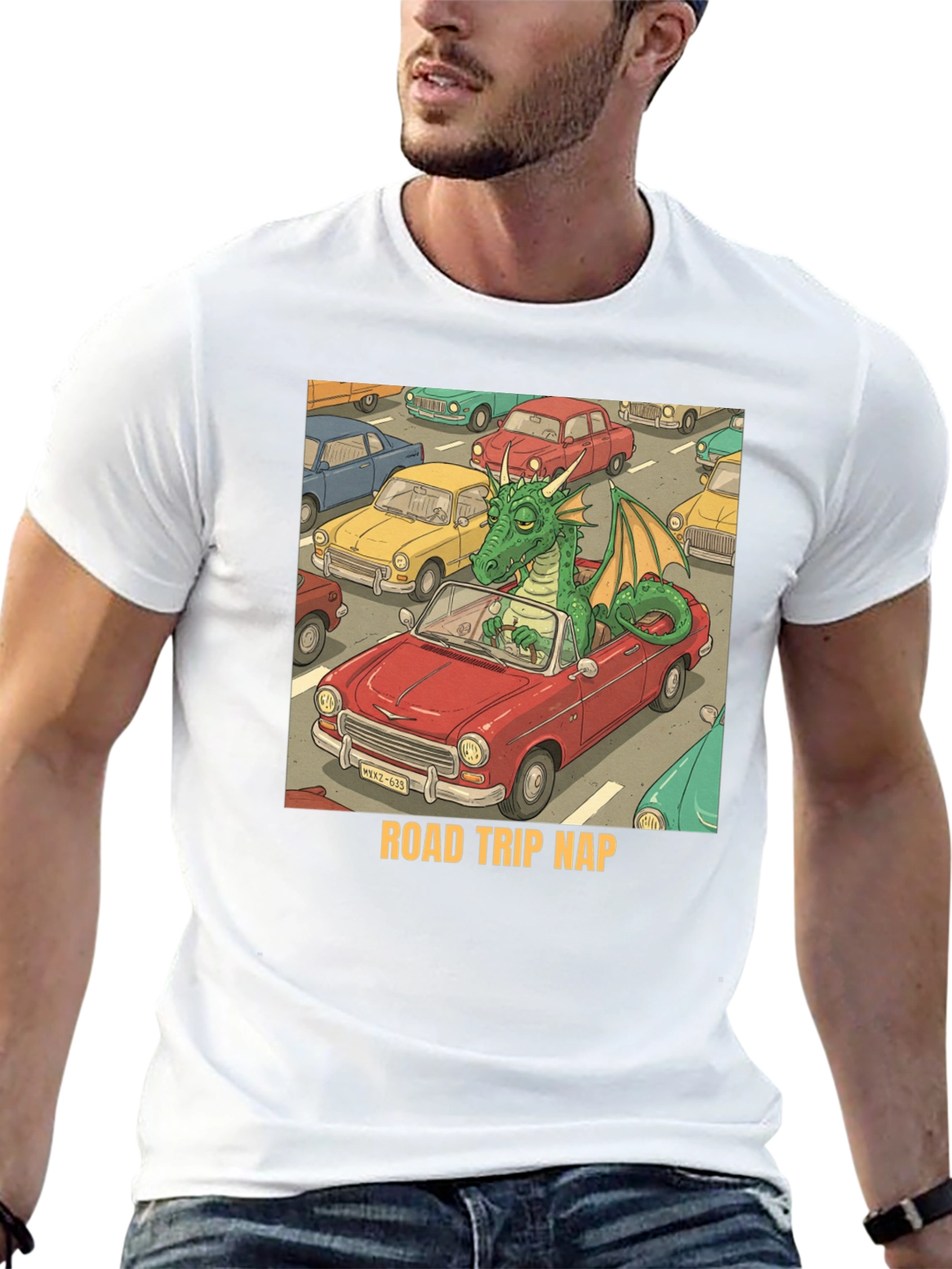 Road Trip Nap Dragon Graphic Tee