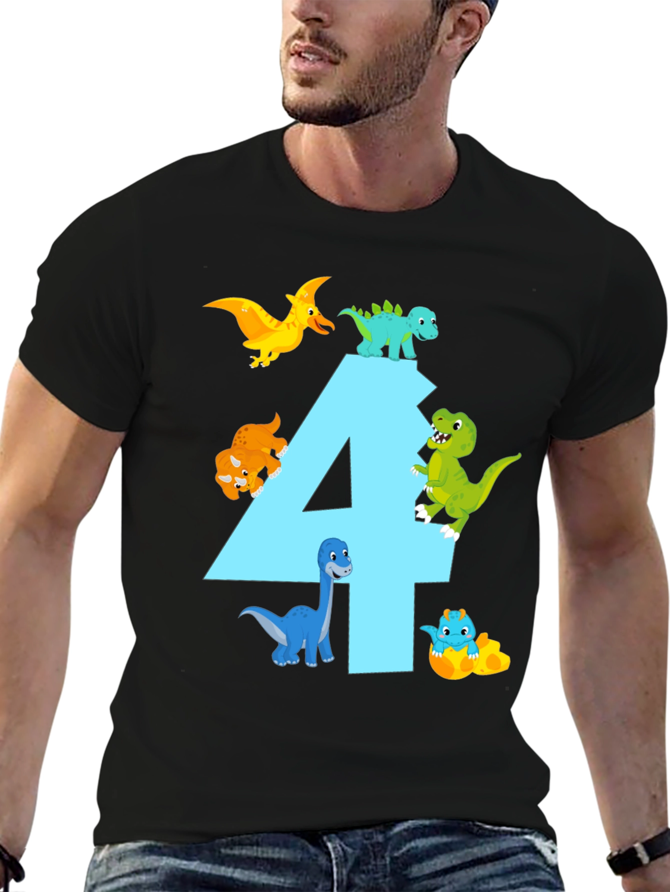 Dinosaur Birthday T-Shirt - Number 4