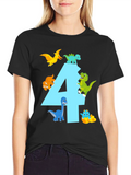 Dinosaur Birthday T-Shirt - Number 4