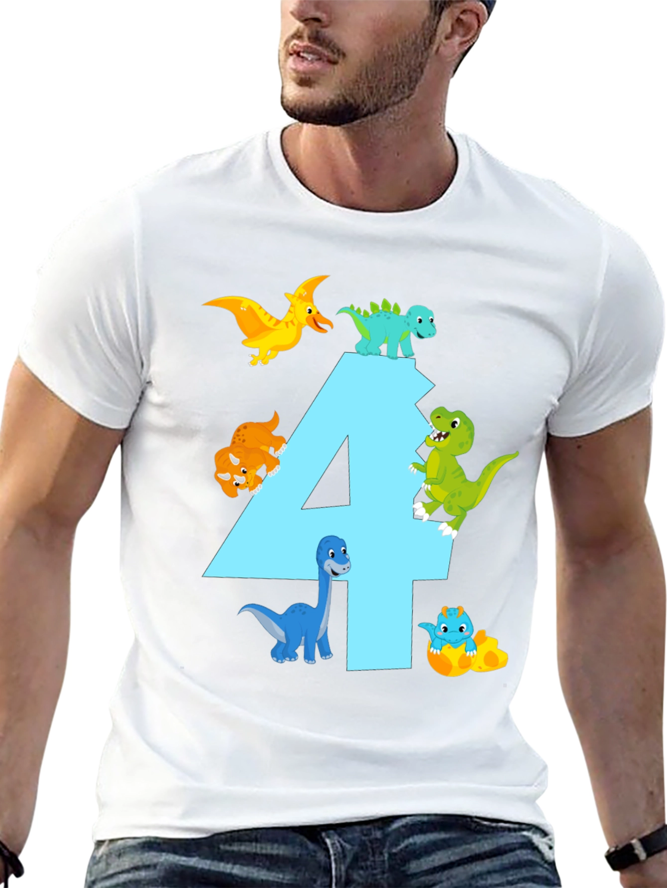 Dinosaur Birthday T-Shirt - Number 4