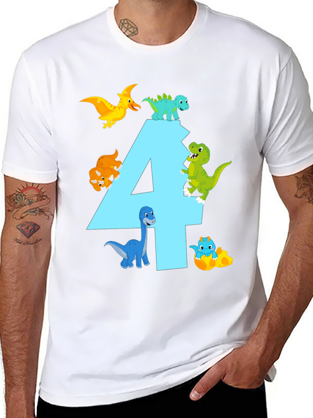 Dinosaur Birthday T-Shirt - Number 4