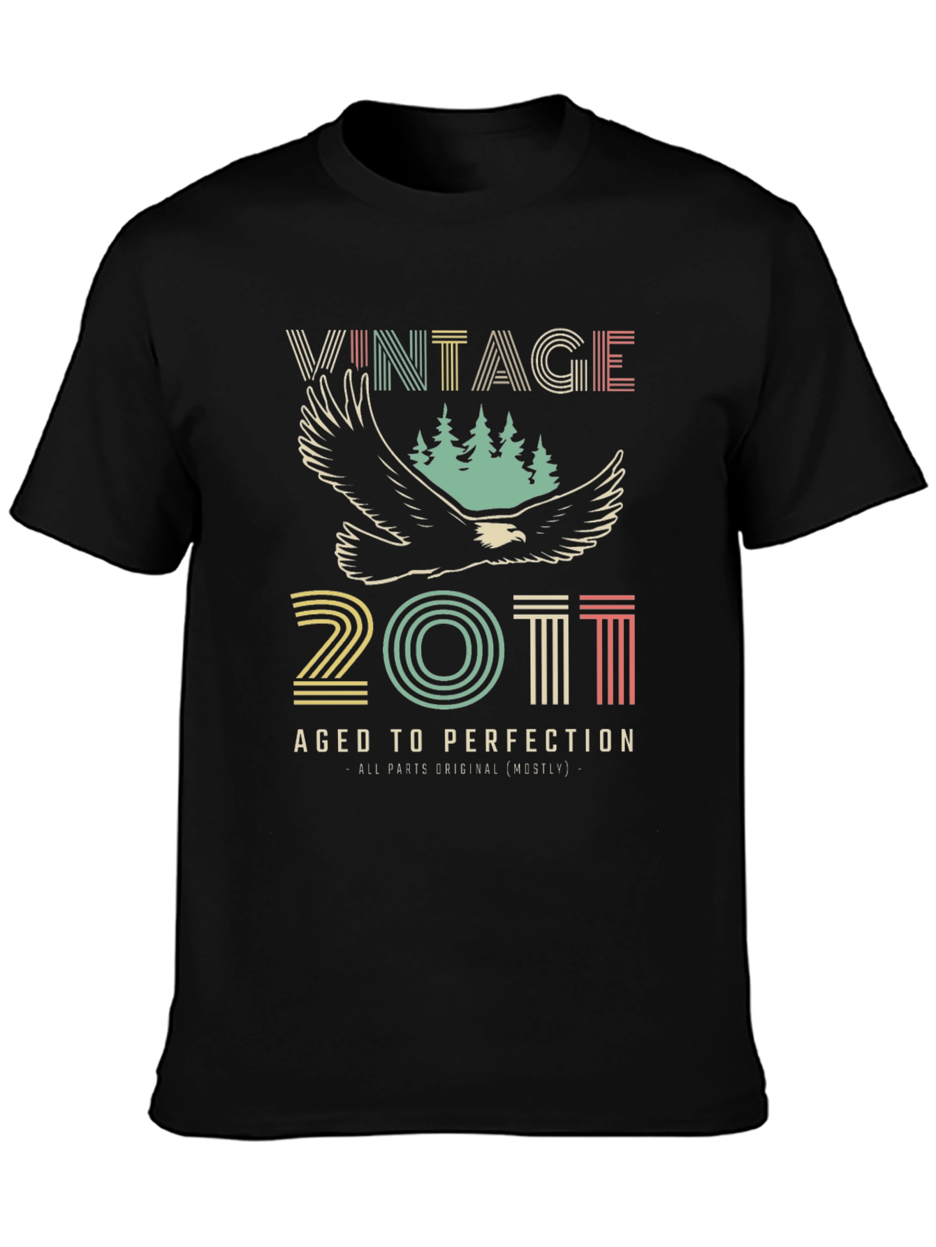 Vintage 2011 Aged to Perfection Black T-Shirt