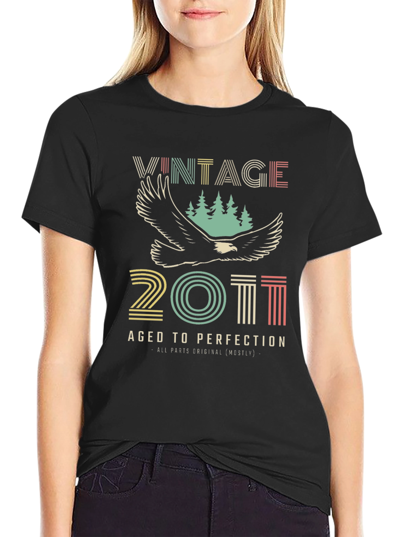Vintage 2011 Aged to Perfection Black T-Shirt