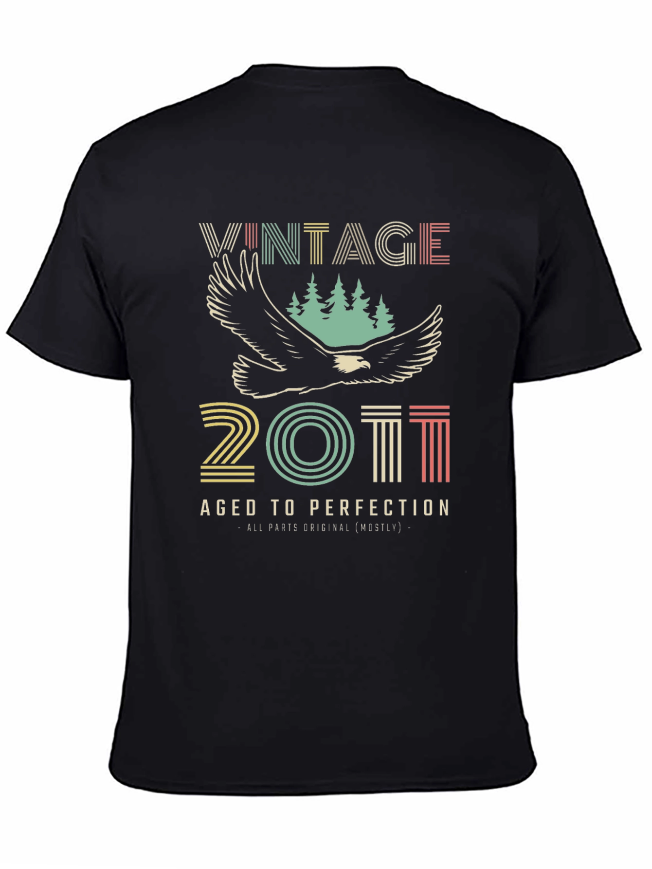 Vintage 2011 Aged to Perfection Black T-Shirt