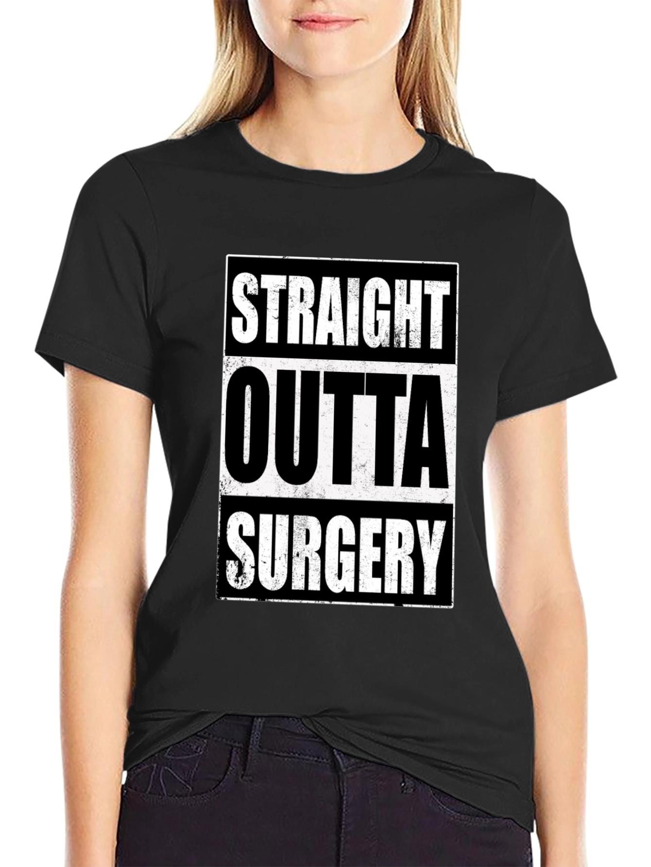 Straight Outta Surgery Graphic Tee - Black