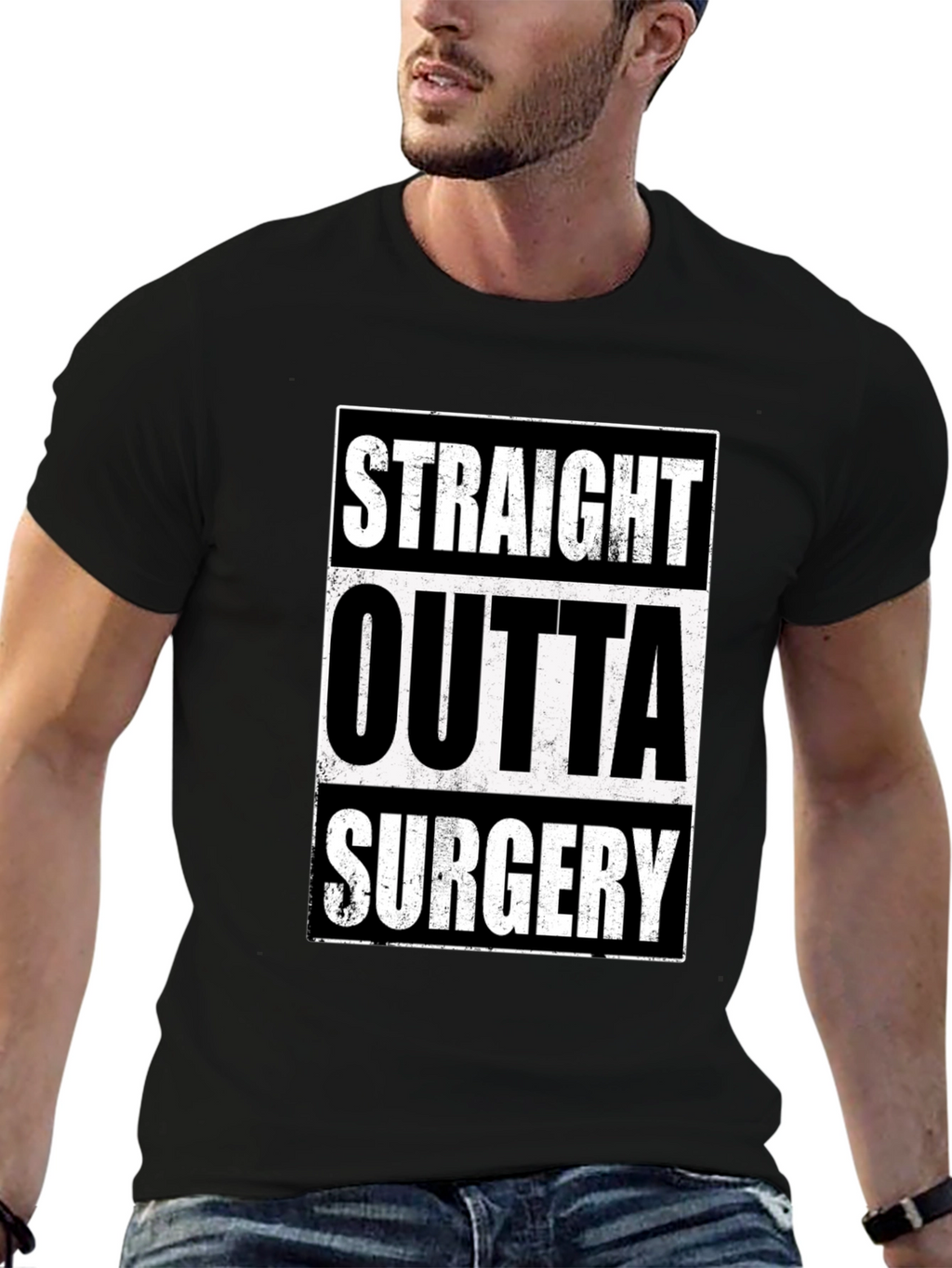 Straight Outta Surgery Graphic Tee - Black