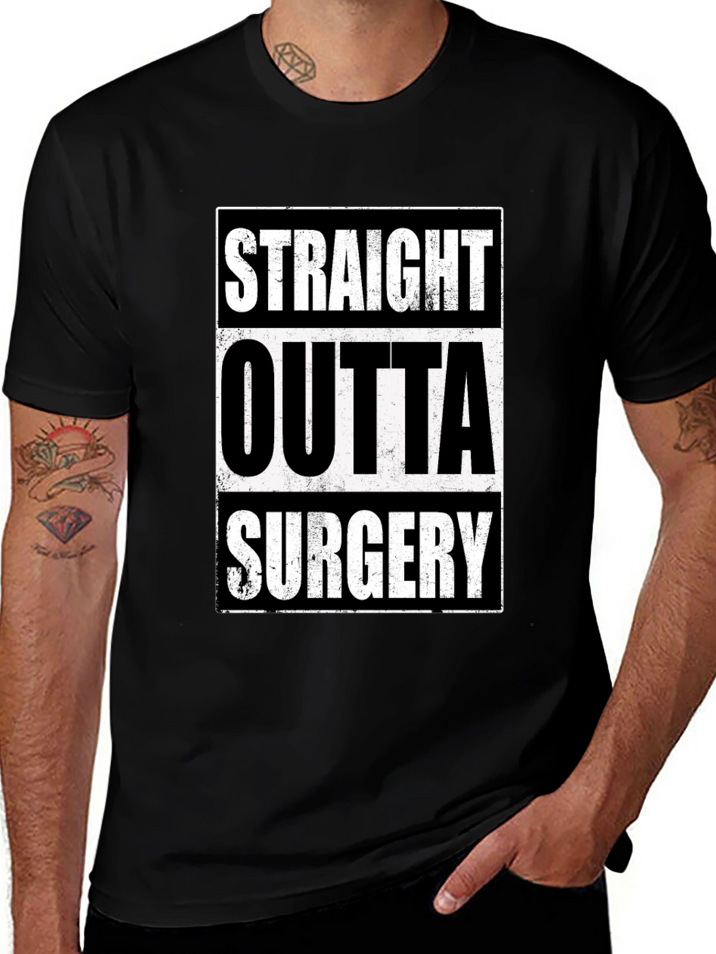 Straight Outta Surgery Graphic Tee - Black