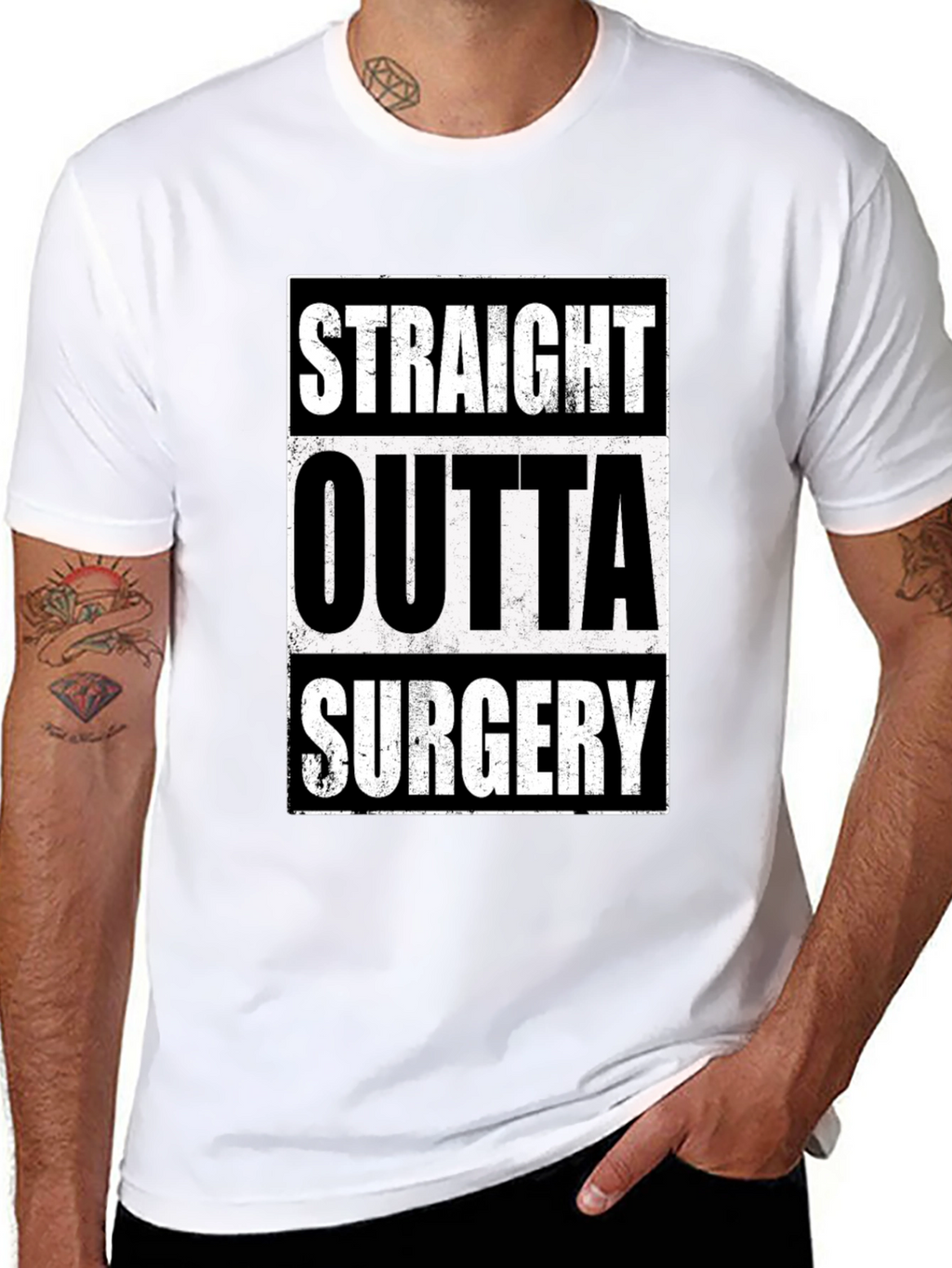 Straight Outta Surgery Graphic Tee - Black