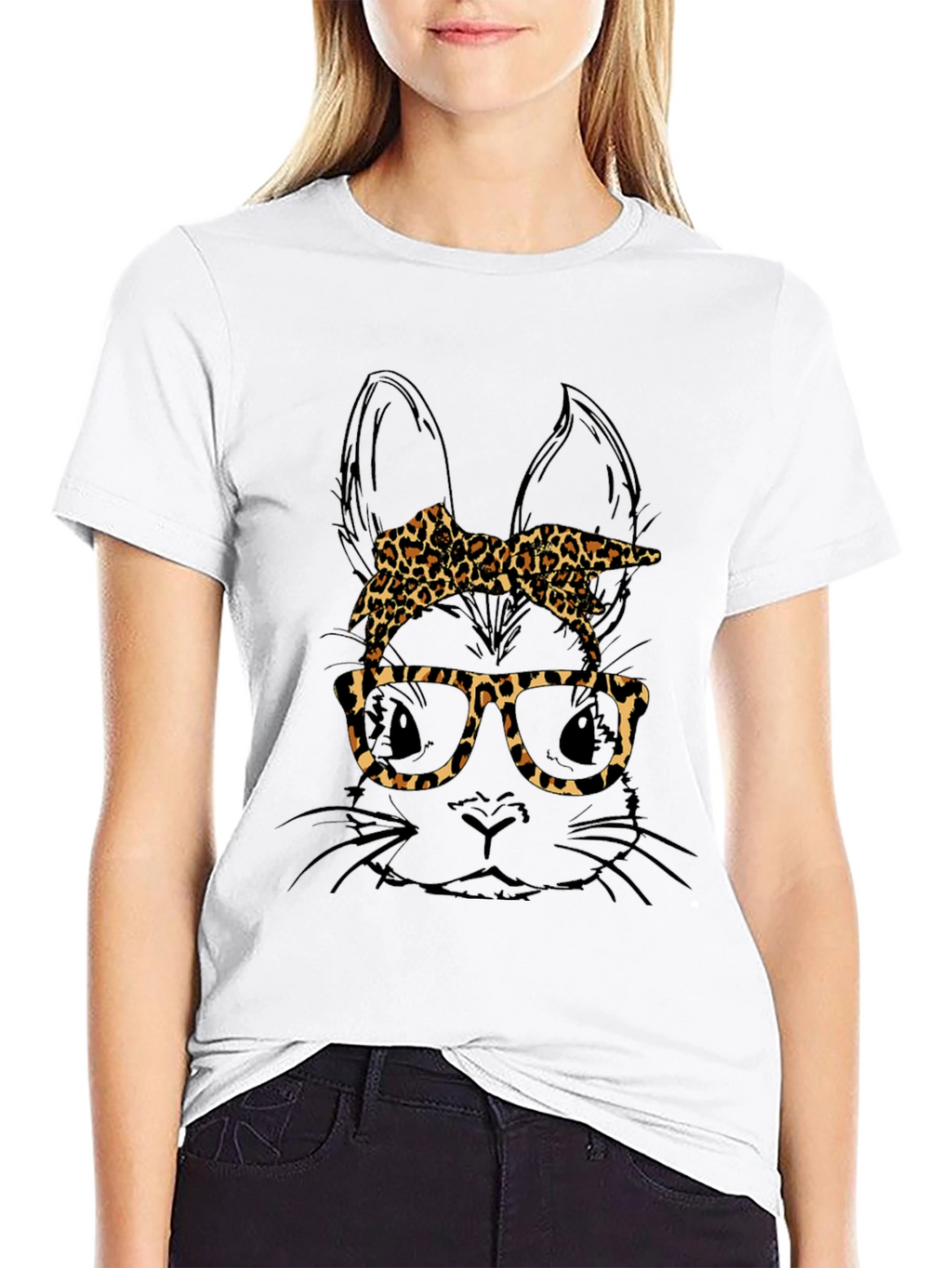 Bunny Leopard Print T-Shirt - Unique Easter Style