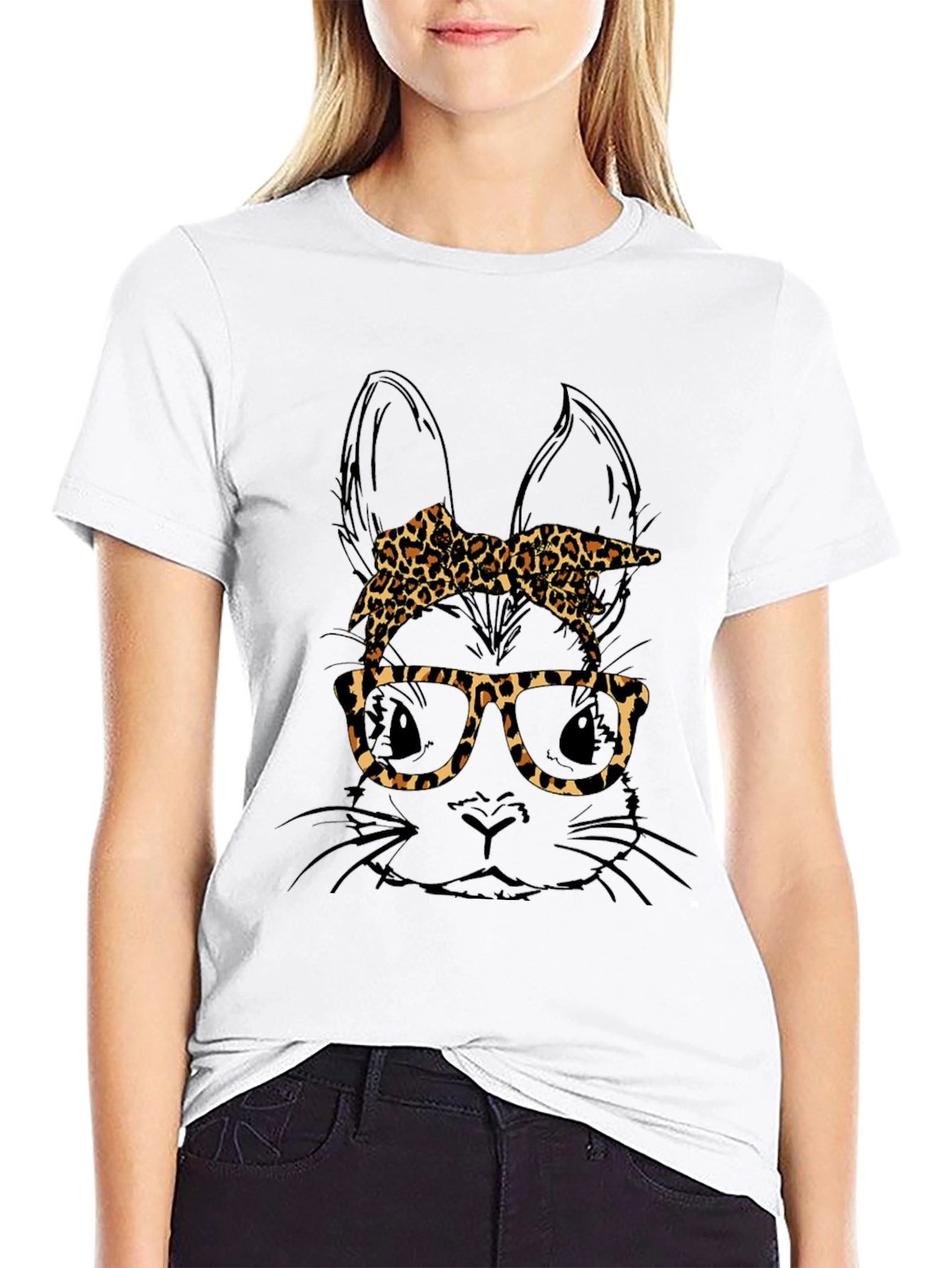 Bunny Leopard Print T-Shirt - Unique Easter Style